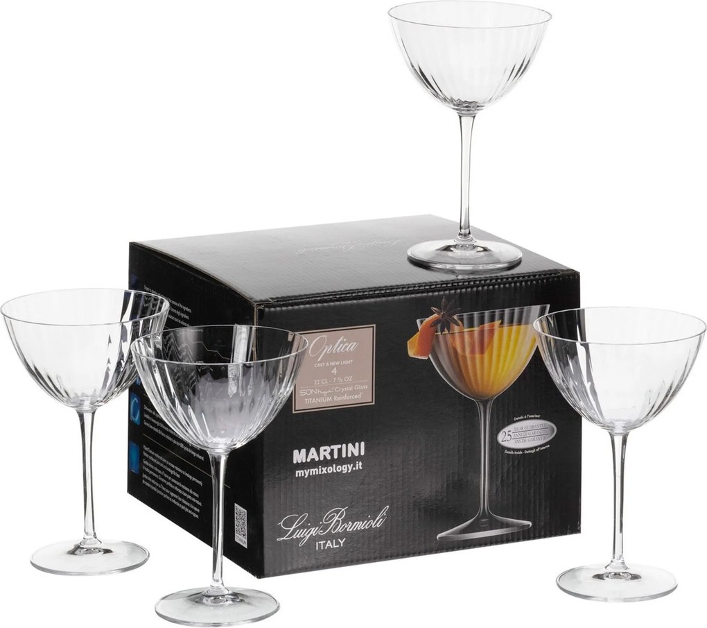 Poháre na martini Ottico 4ks 220 ml