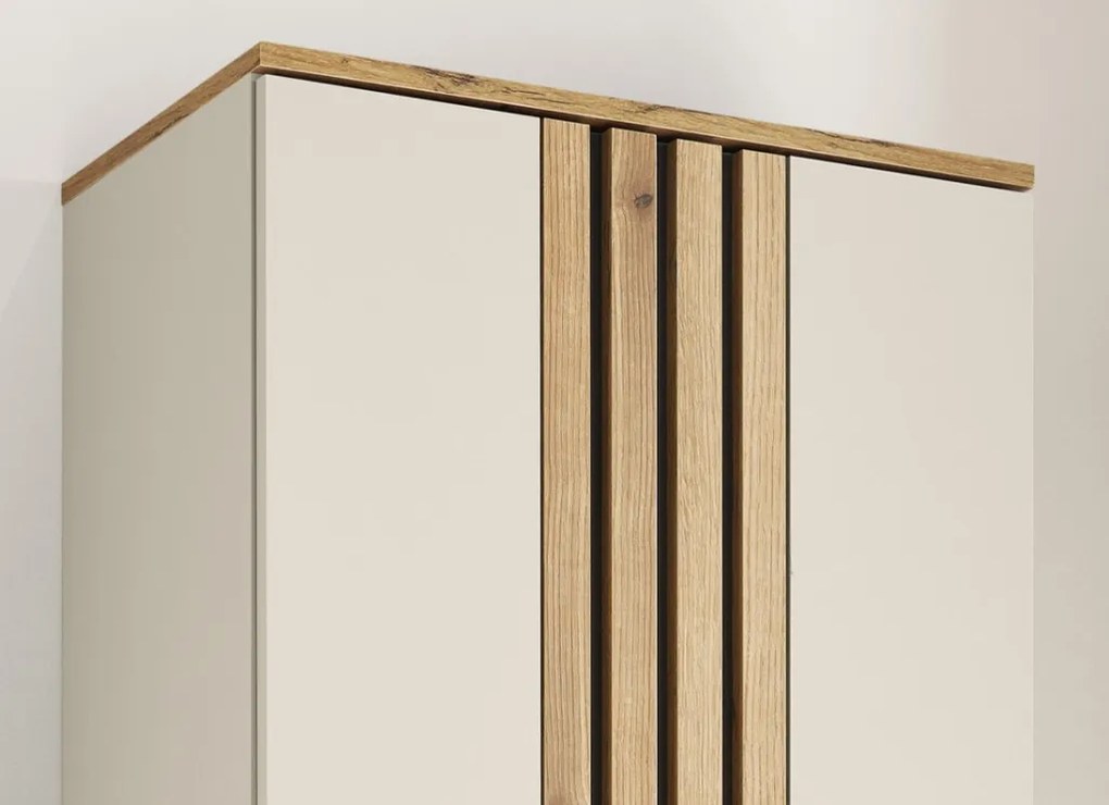 Predsieňová šatníková skriňa Lima, béžová kašmír/dub evoke