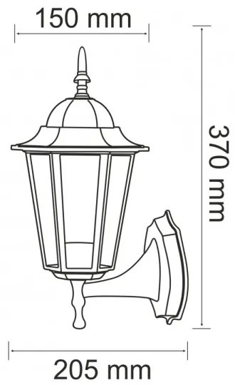 Vonkajšie nástenné svietidlo 1xE27/20W/230V IP43 čierna