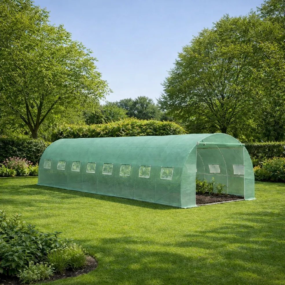 Záhradný fóliovník BestBerg BBGT‑24G / 24 m² / 8 × 3 × 2 m / zelená