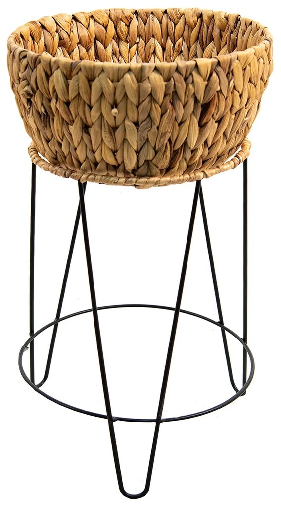 Stojan na kvety s kvetináčom z vodného hyacintu - Ø 28*53 cm