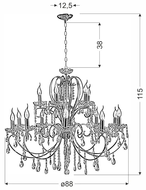Candellux Luster AURORA 10 5x40W E14 Chrome 30-97586