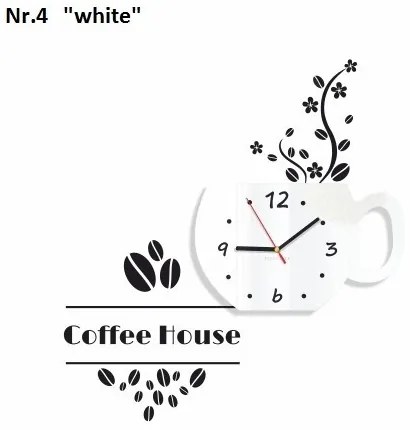 Coffee House dekoračné hodiny do kuchyne hnedá