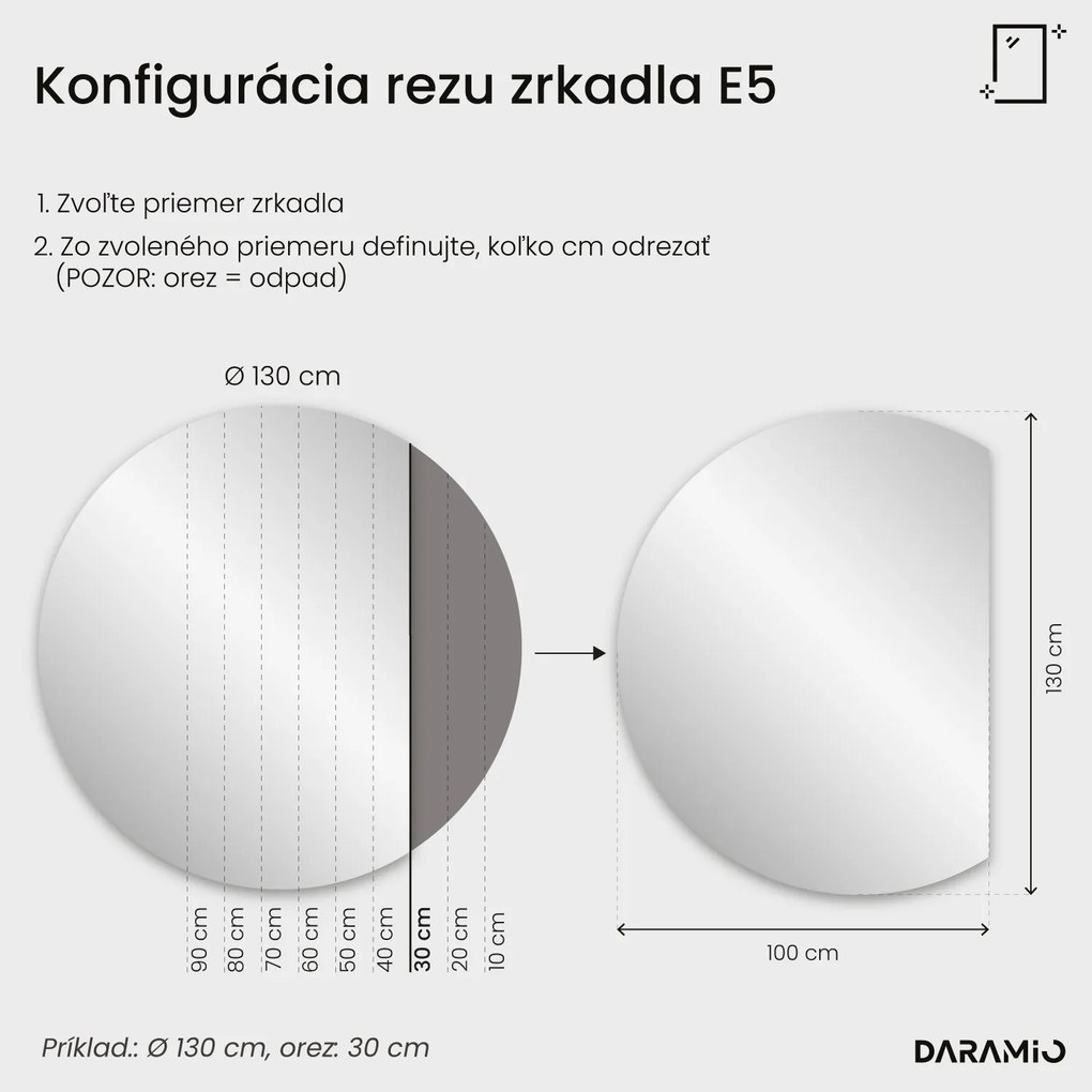 Polkruhové zrkadlo s LED osvetlením E5