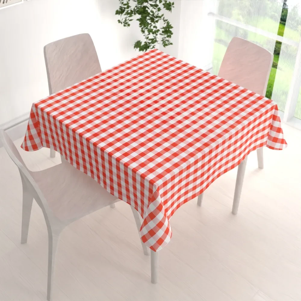 Biante Teflónový štvorcový obrus TF-071 Červeno-biela kocka 90x90 cm