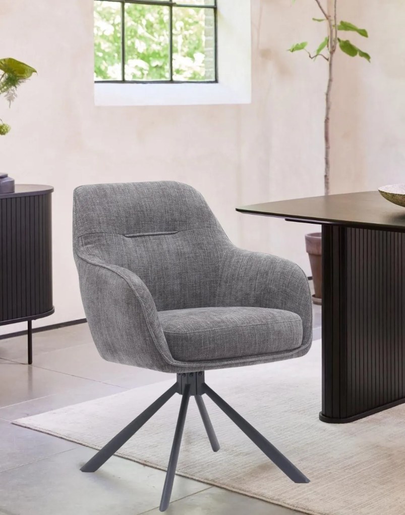 Otočná jedálenská stolička Avola (51140003), sivá