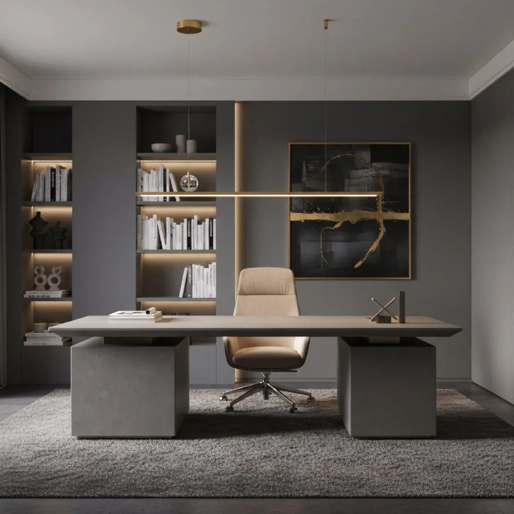 Toolight Toolight, LED stropné svietidlo 90cm, APP1778-CP, zlatá matná, OSW-04056