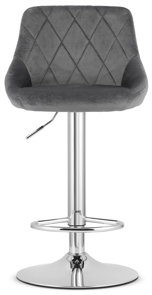 Barová stolička KAST - zamatová sivá, chróm - vintino.sk