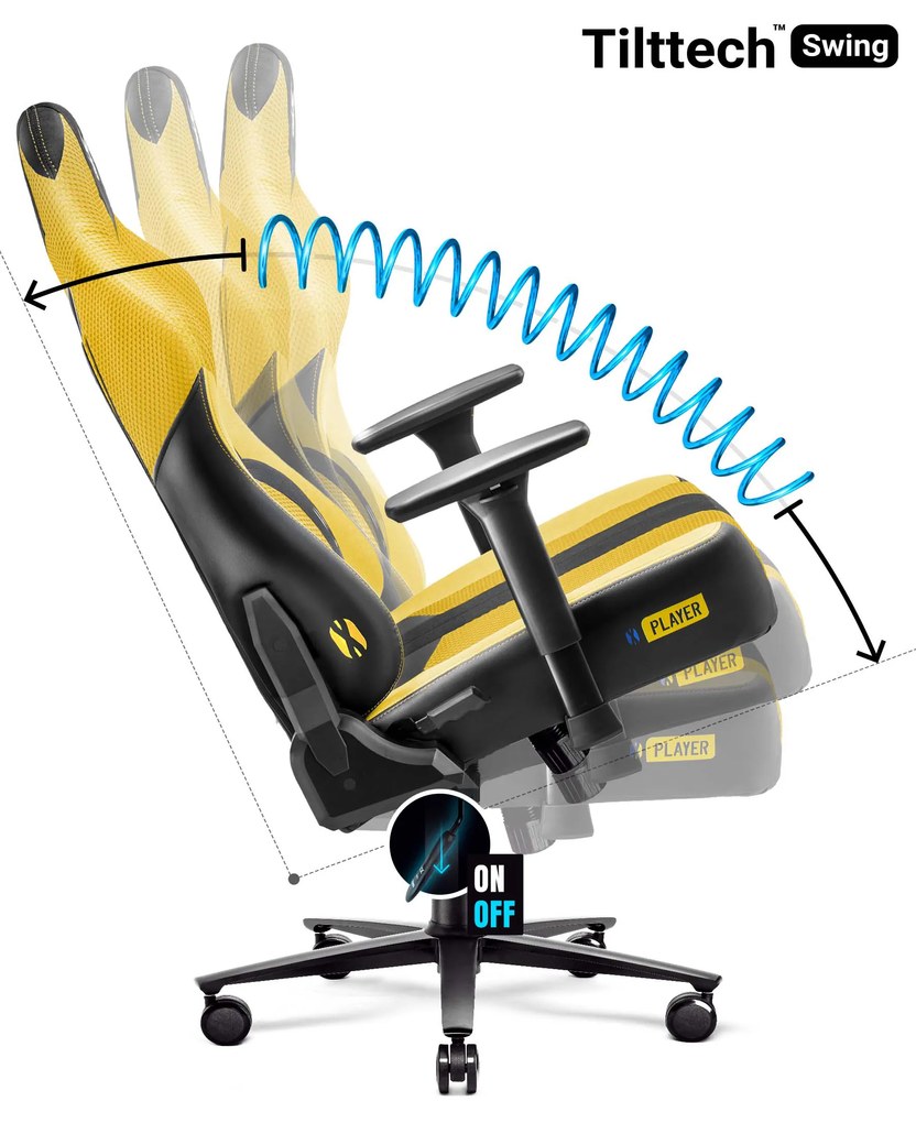 Detské látkové herné kreslo Diablo X-Player 2.0 Kids Size: dark sunflower / žltá Diablochairs