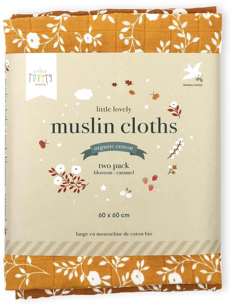 A Little Lovely Company - Mušelínové plienky, blossom - caramel - 2 ks