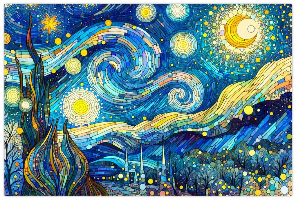 Obraz – Mozaika hviezdnej noci (90x60 cm)