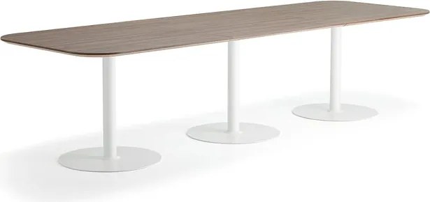 Stôl METRIC, zaoblené rohy, 3000x1000x720 mm, biela/jaseň