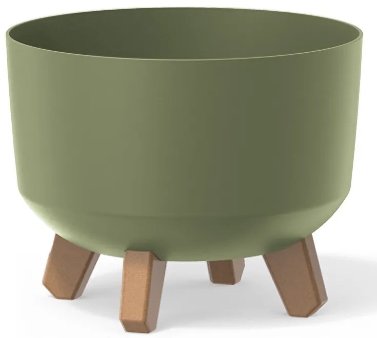 Plastový kvetináč na nožičkách DGRL240 23,8 cm - zelená