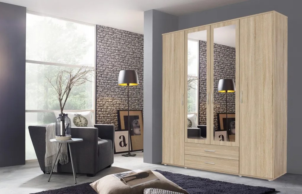 Šatníková skriňa Twin, dub sonoma