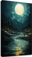 Moderný nástenný dekor Mesiac nad tajomnými skalami - PREMIUM ART