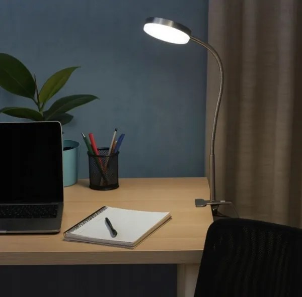 LED lampa s klipom LED/3,2W/230V matný chróm