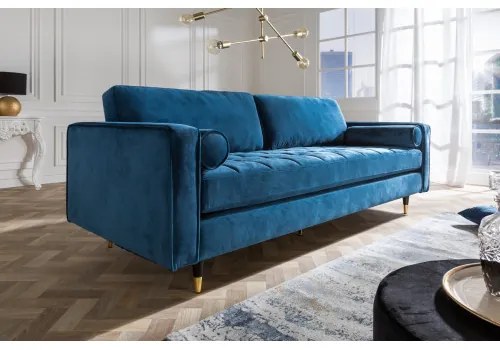 Sedacia súprava 39844 220cm Cozy - Zamat Modrá  - Komfort-nábytok