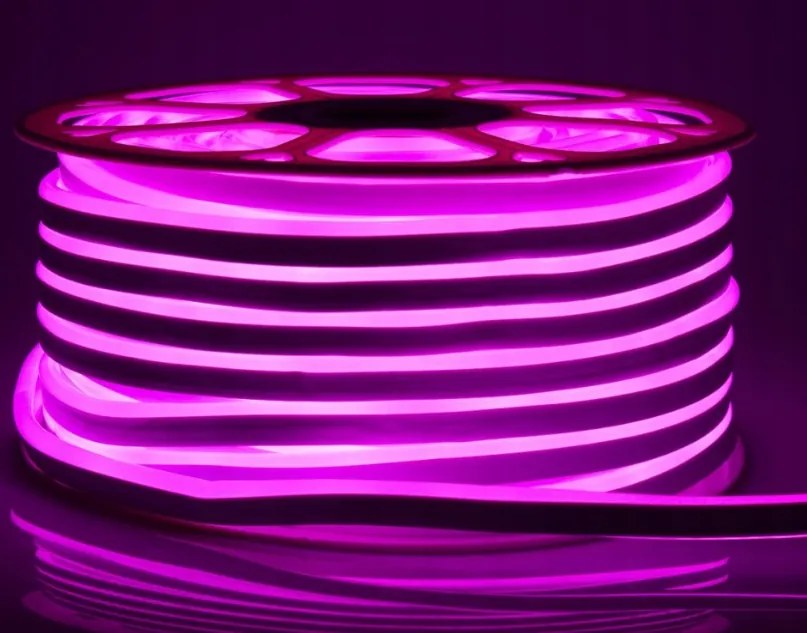 ECOLIGHT LED pásik NEON - 230V - 1m - 8W/m - IP68 - vodotesný - ružová