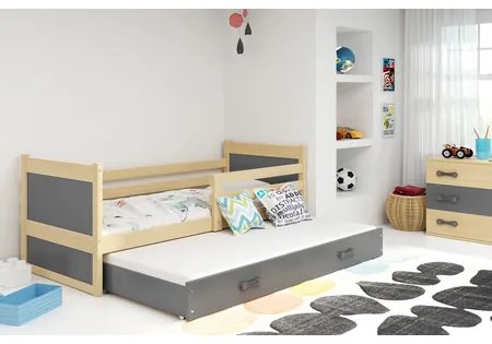 Detská posteľ s výsuvnou posteľou RICO 190x80 cm Ružová Biela