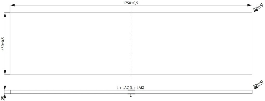 Cersanit City, pultová doska 175x45x2,5 cm, dub, S584-061