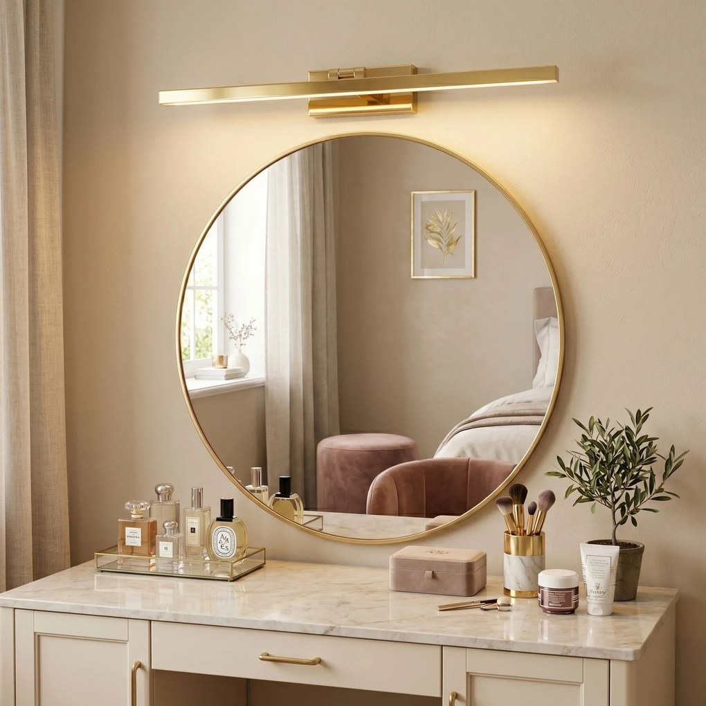 Toolight Toolight, LED kúpeľňové svietidlo 80 cm, 13W, 4000K, 1000lm, APP1862-1W, zlatá lesklá, OSW-66015