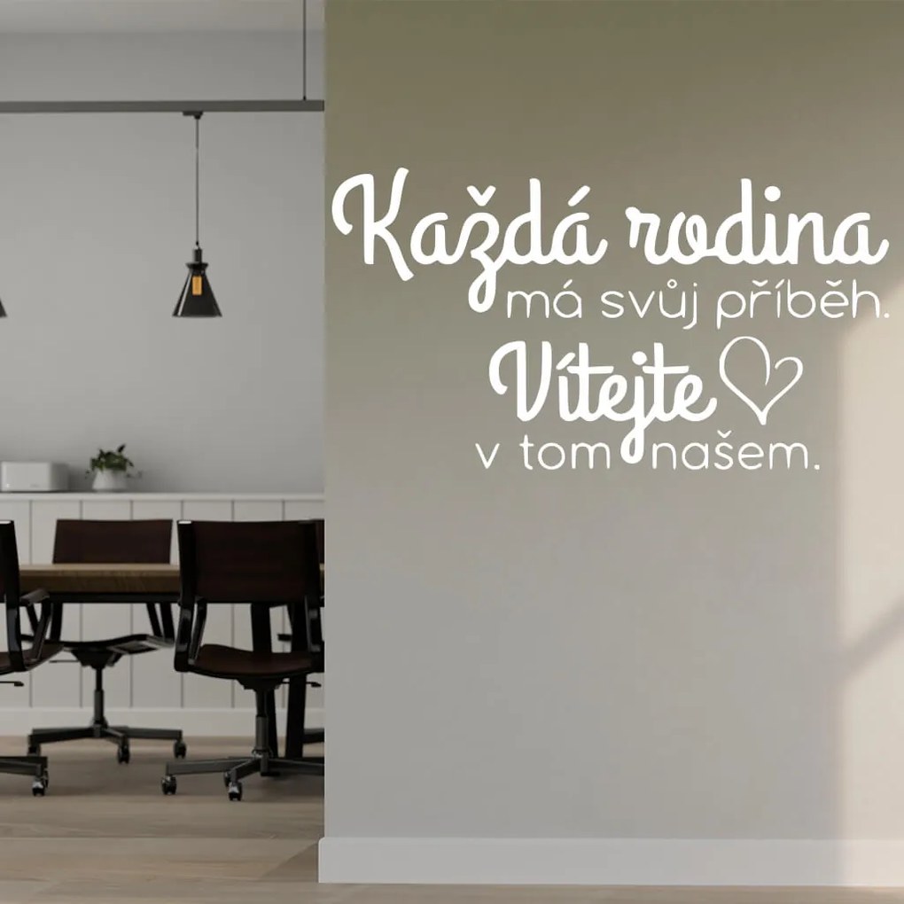 Veselá Stena Samolepka Každá rodina má svoj príbeh Farba: černá, Veľkosť: 80 x 45 cm