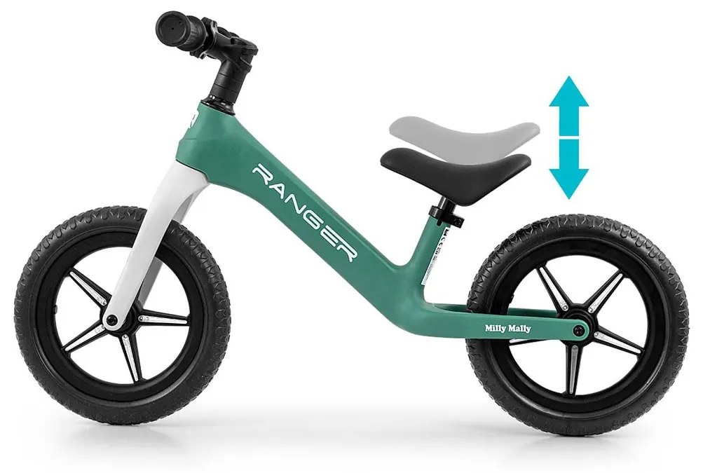 Detský balančný bicykel Milly Mally Ranger Flash Ocean