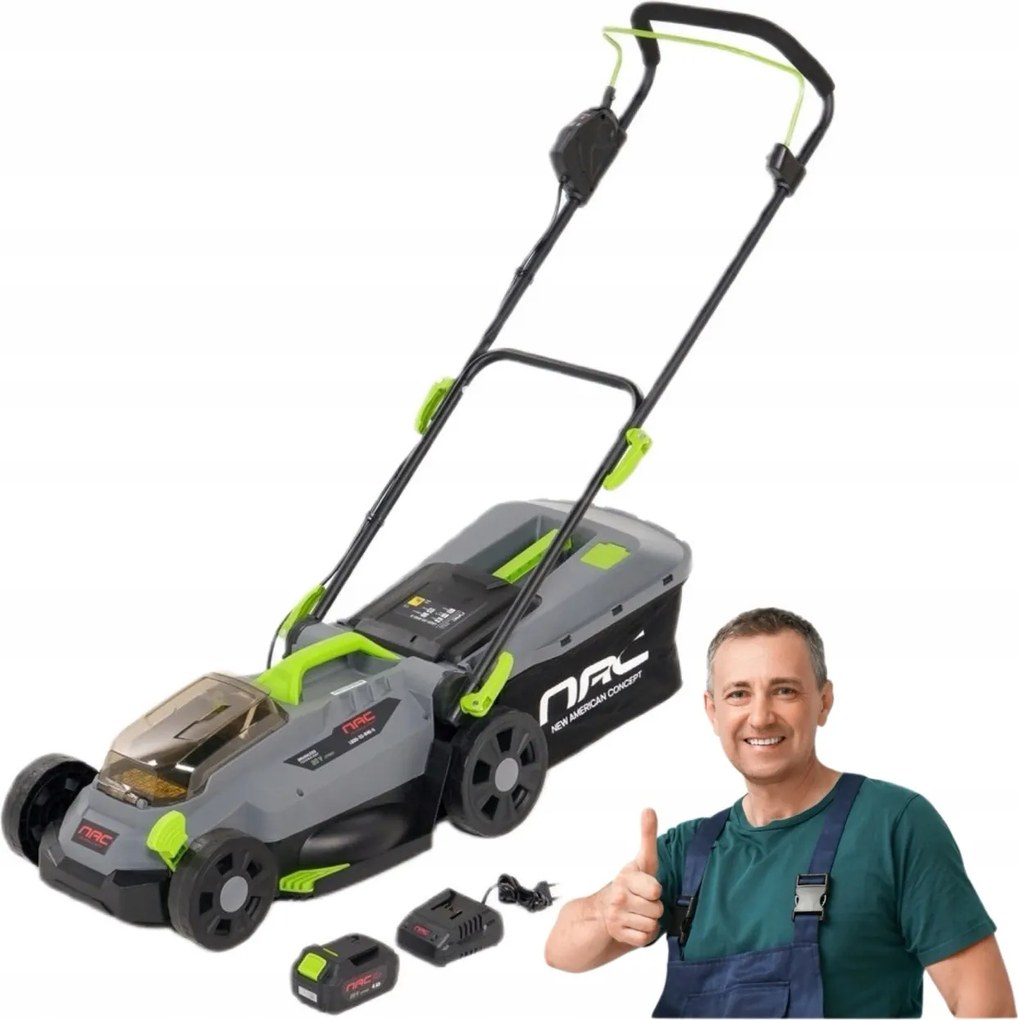 Akumulátorová Kosačka Nac 20V 33CM 32L Mletie Akumulátor 4AH Nabíjačka