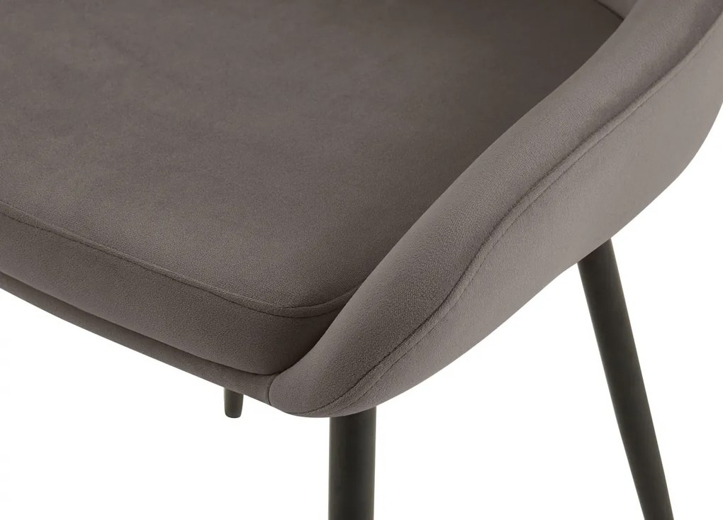 Jedálenská stolička Elmira - zamat, čierny rám - Antracit