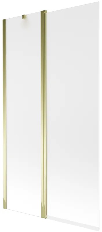 Mexen Flip, vaňová zástena 1-krídlová 100 x 150 cm, otočné krídlo, 6 mm námraza sklo, zlatý profil, 894-100-101-50-30