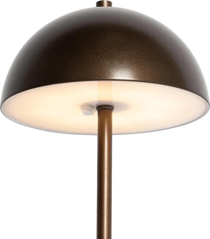 Sada 2 vonkajších stolových lámp hríb tmavo bronzová nabíjateľná - Keira