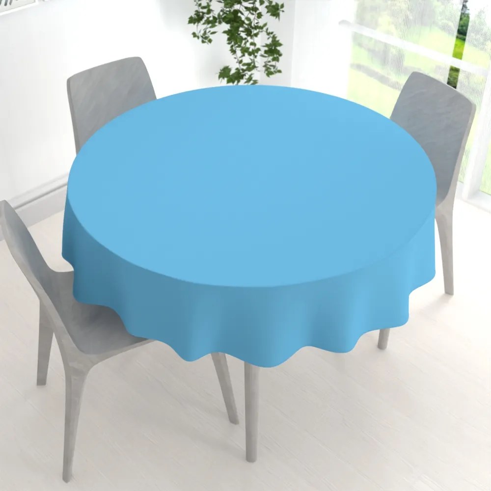 Biante Dekoračný okrúhly obrus Rongo RG-065 Svetlo modrý Ø 140 cm