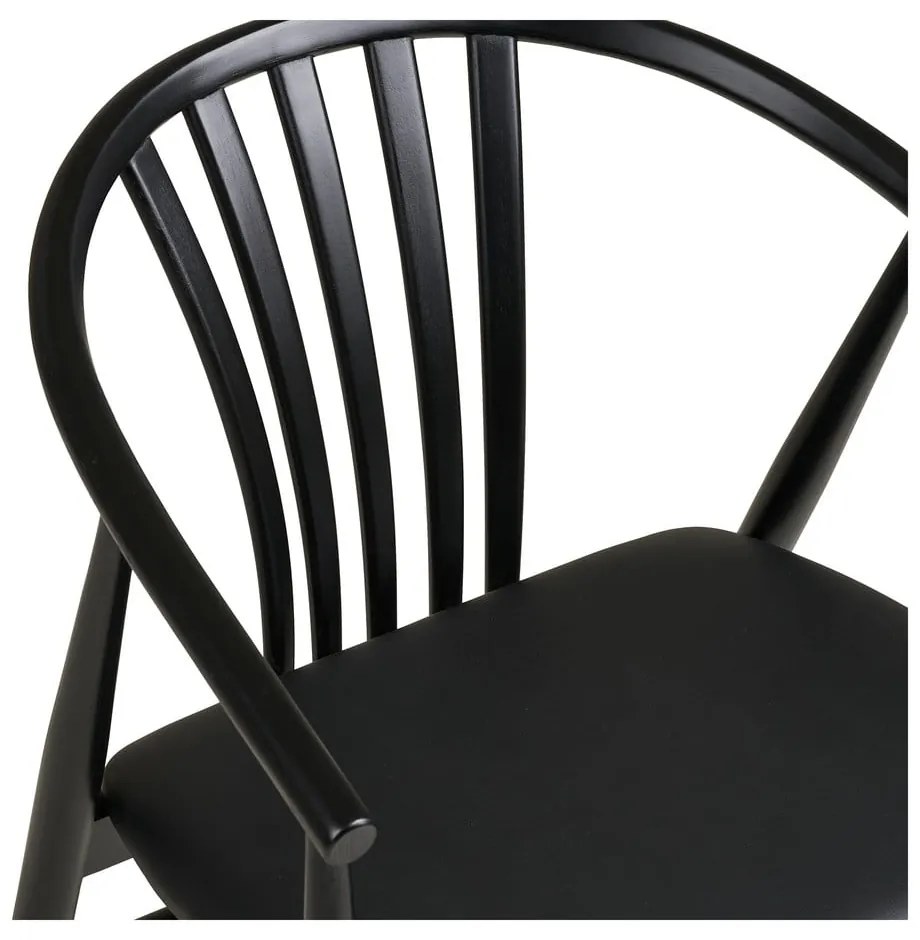 Čierna jedálenská stolička s podrúčkami z bukového dreva Agustin – House Nordic