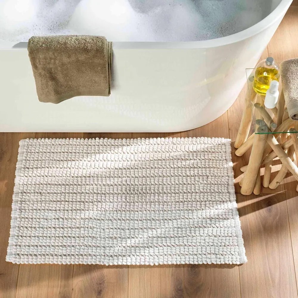 Biela kúpeľňová predložka 50x80 cm Voltis – douceur d'intérieur