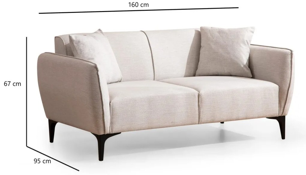 Dvoumístná pohovka Belissimo 180 cm bílá