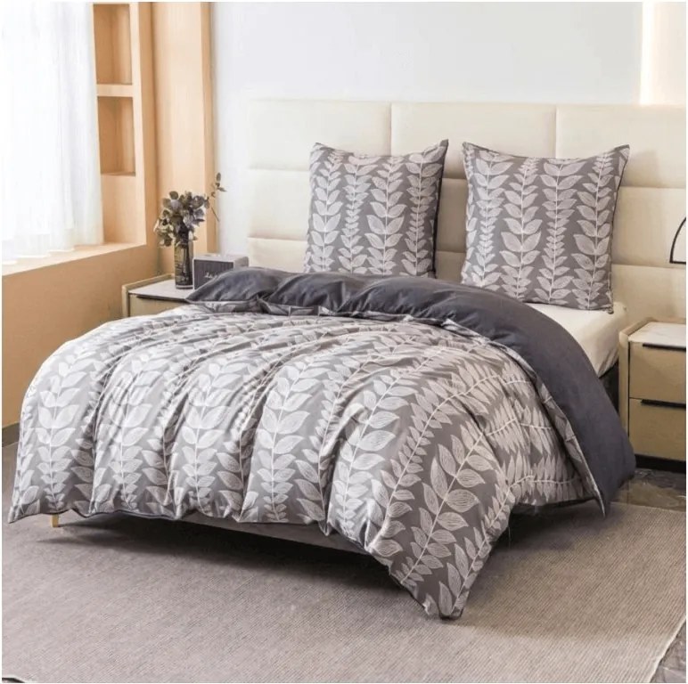 Flanelové obliečky z mikrovlákna KAVOLO sivé Rozmer obliečky: 2 ks 70 x 90 cm | 200 x 220 cm