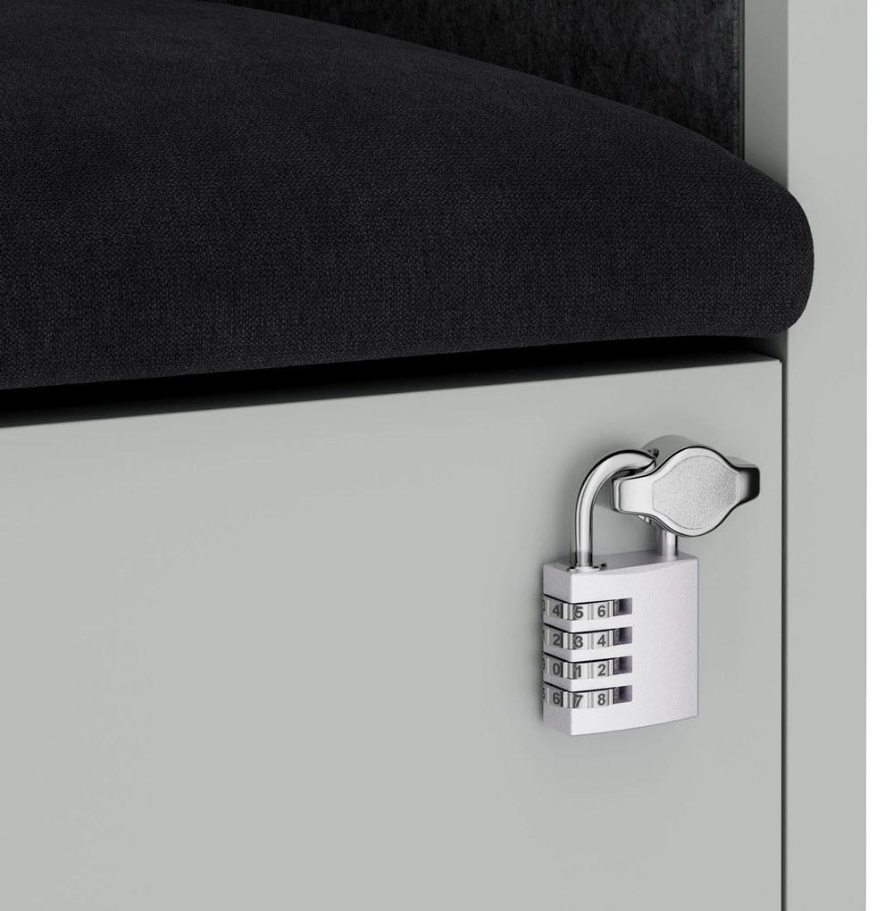 Akustická kabína SALLY MentalBox 1150 mm – sivý korpus, tmavosivé sedadlo