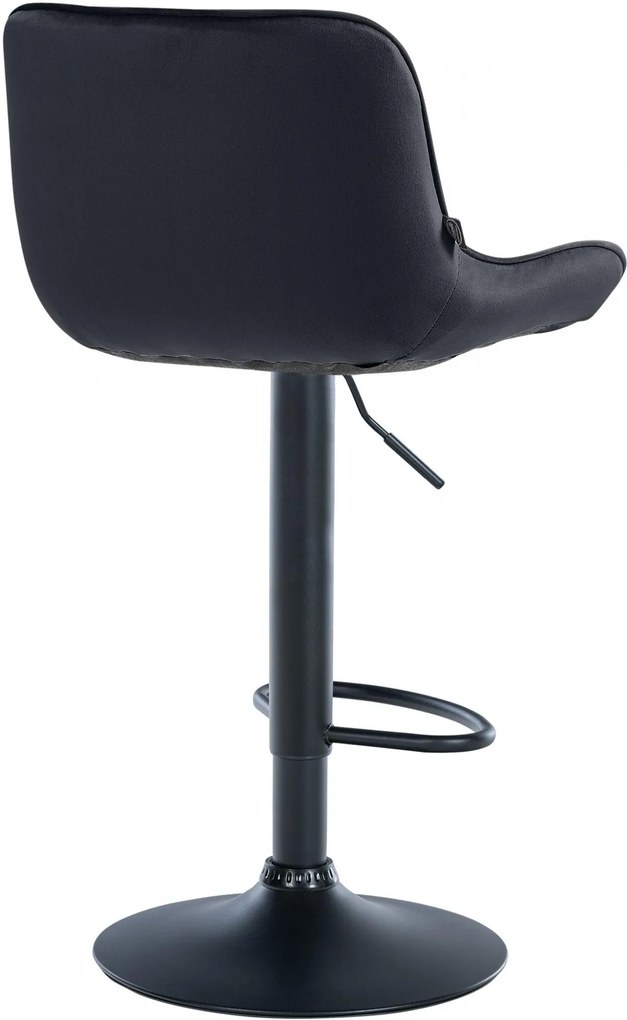 Design-Shop 2x Barová stolička Vonore - zamat, čierny rám - Čierna