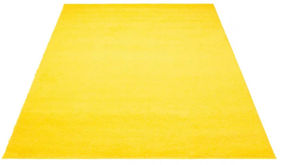 Kusový koberec Shaggy Parba žltý štvorec 160x160cm