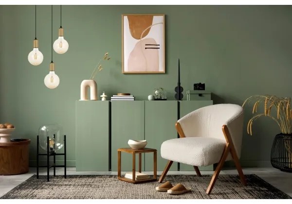 Luster na lanku MIROS 3xE27/60W/230V guľatý čierna/zlatá