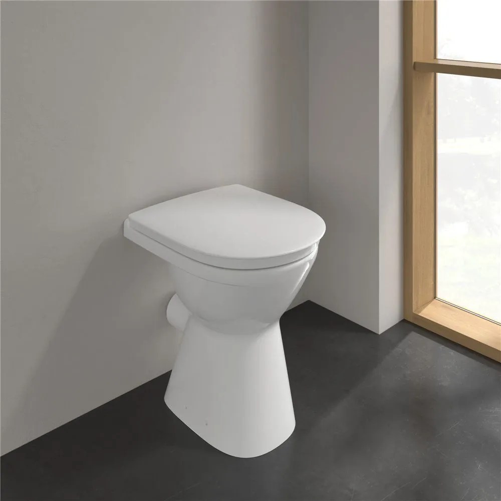 VILLEROY &amp; BOCH ViCare samostatne stojace WC (zvýšené) s hlbokým splachovaním bez vnútorného okraja, 355 x 480 mm, biela alpská, 4683R001