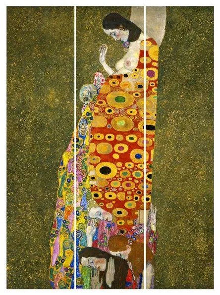 MANUFACTURER -  Súprava posuvnej záclony - Gustav Klimt - Nádej -3 panely