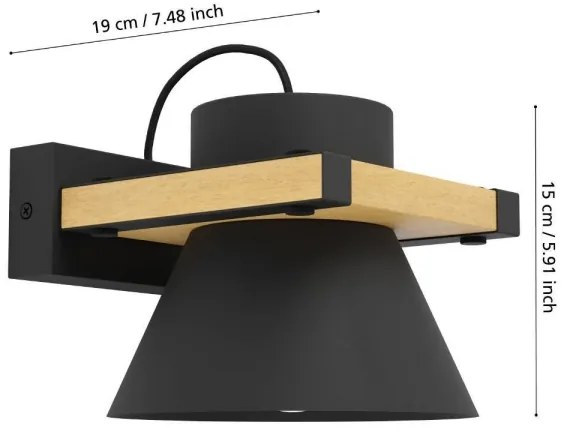 Eglo 43958 - Nástenné svietidlo MACCLES 1xE27/15W/230V