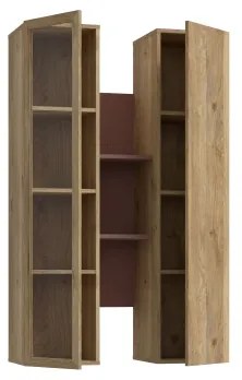 Nástenná polica INAR dub/hnedá