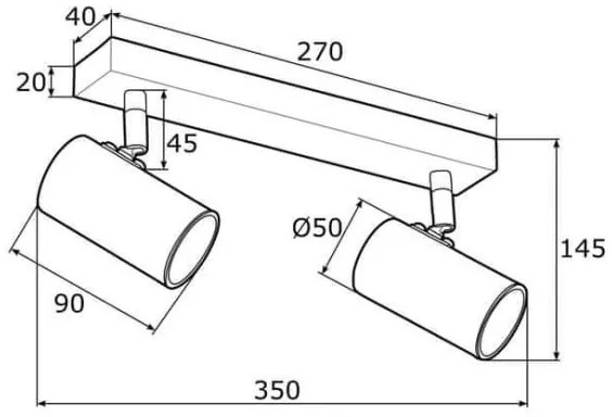 Argon 0890 - Bodové svietidlo LAGOS 2xGU10/5W/230V biela/zlatá