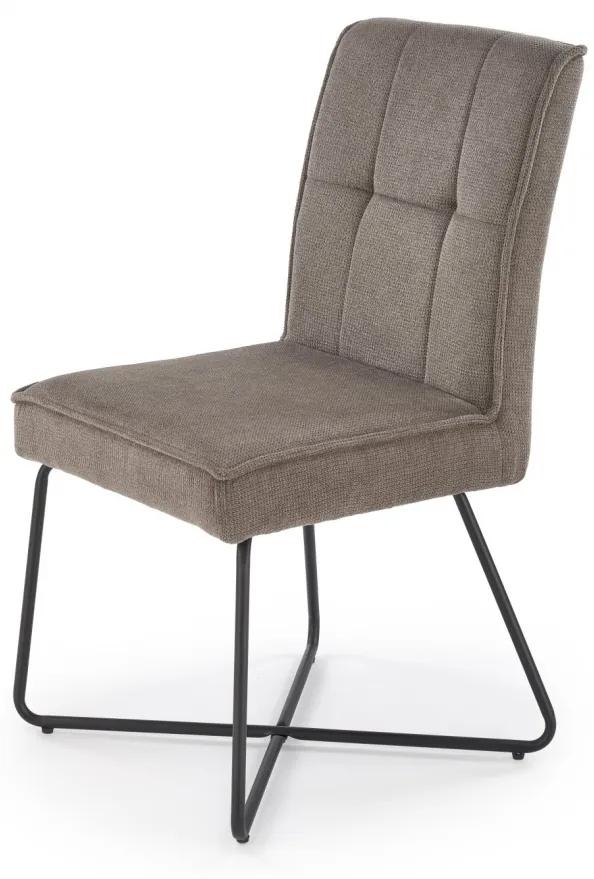 Jedálenská stolička VARDO — kov, látka, sivá
