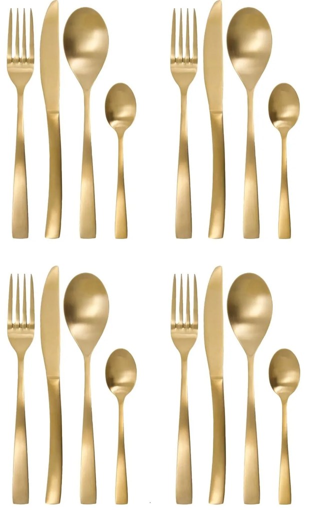 House Doctor Sada príborov z nerezovej ocele Golden – set 16 ks