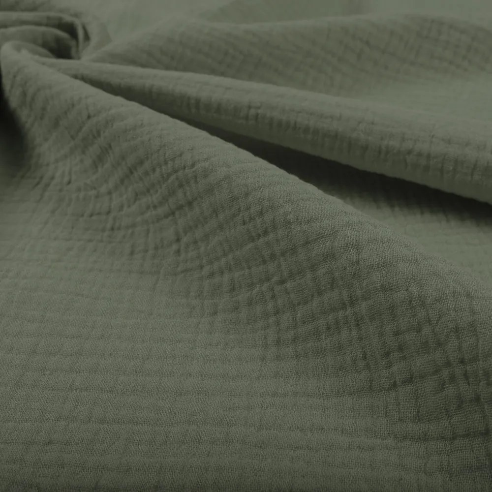 Biante Mušelínový behúň na stôl MSN-076 Zelená khaki 35x120 cm