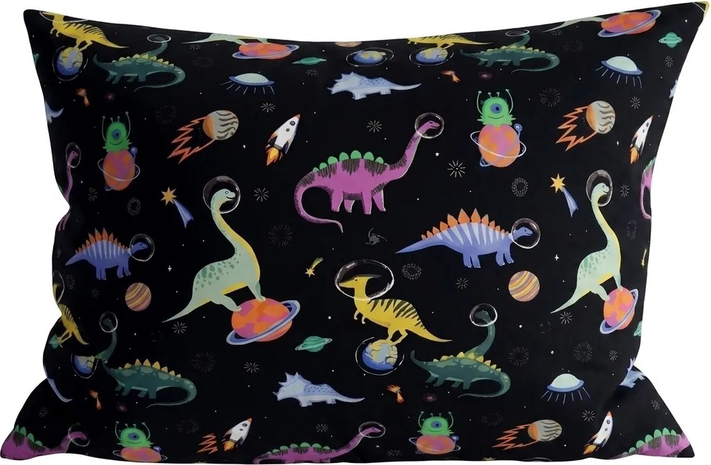 Obliečka na vankúš z mikrovlákna DINO SPACE 70x90 cm, farebný