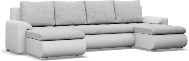 Sedacia súprava FORESTA ULL v tvare U sivá / biela